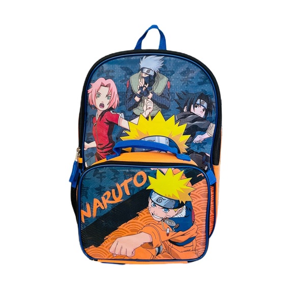 Naruto Shippuden Backpack Insulated Lunch Box School Lunch Bag Set of 2 NEW - Picture 2 of 5